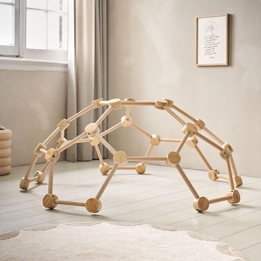 Petite Amelie Klimrek Kinderen Koepelvormige stevige Klimboog Montessori Speelgoed Verbetert Coördinatie & Balans 100 % Duurzaam Bamboe Naturel