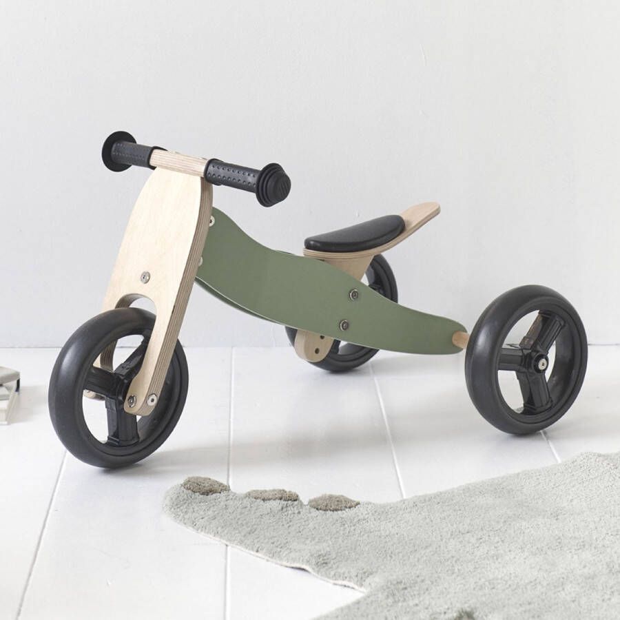 Petite Amelie Petite Amélie Loopfiets Houten Vanaf 1 jaar 4 in 1 Loopfiets Stimuleert motoriek & balans Groen