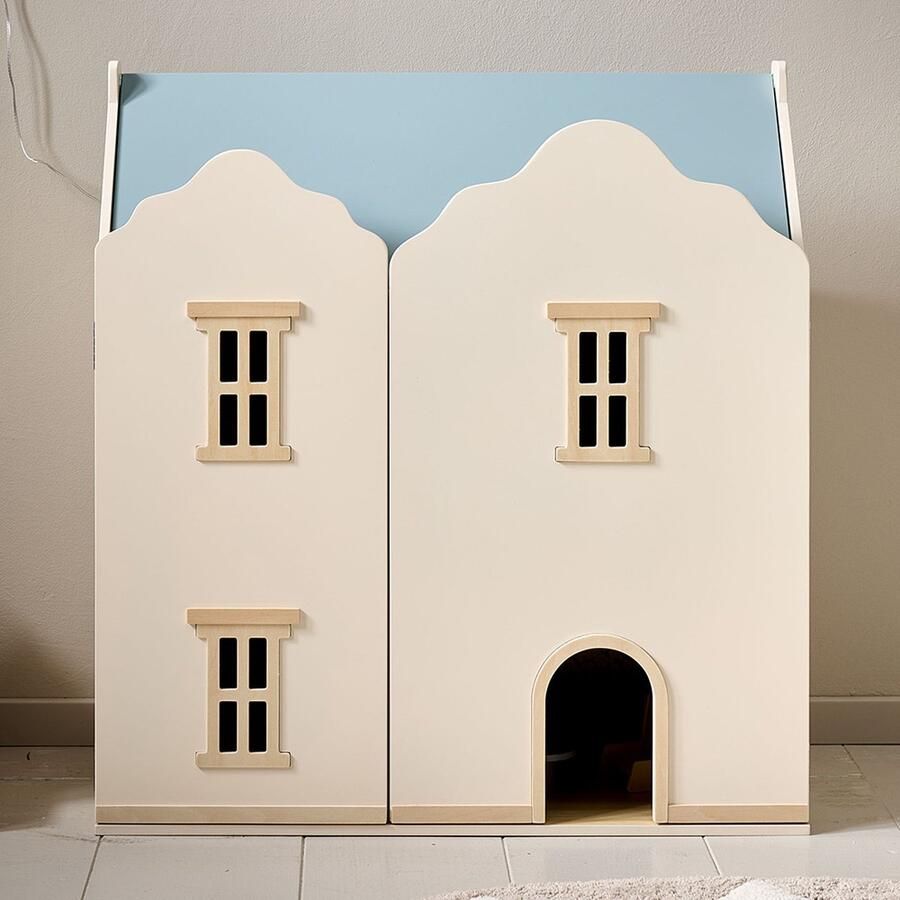 Petite Amelie Petite Amélie Poppenhuis Hout H61cm x L66cm x B29 cm Beige & Petrol Blauw