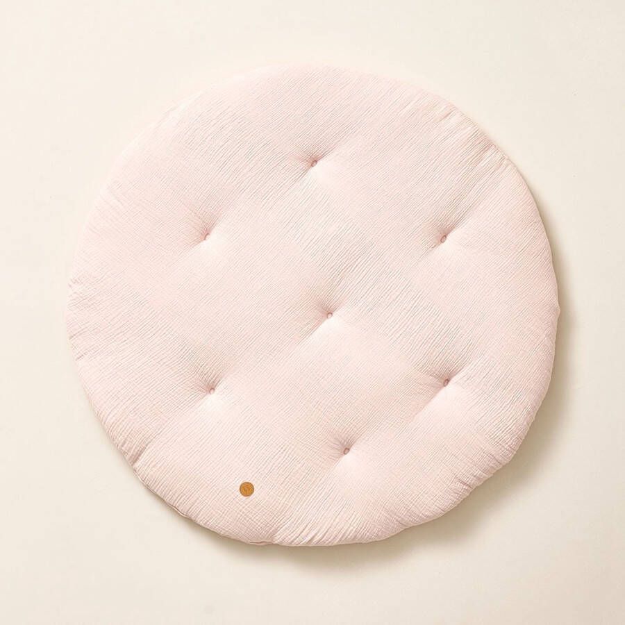 Petite Amelie Speelmat baby Speelkleed rond 100% Biologisch mousseline katoen Luxe en veilige plek voor ontwikkelingsactiviteiten Gebruik in speeltenten of tipi-tenten Ø 100 cm Roze