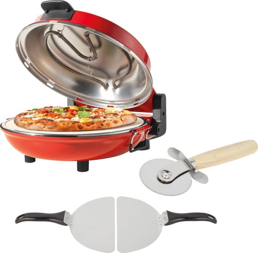 Petra Elektrische Pizza Oven 1200W Pizzamaker voor thuis 5 warmtestanden snel voorverwarmen 12-inch professionele pizza's in 5 minuten