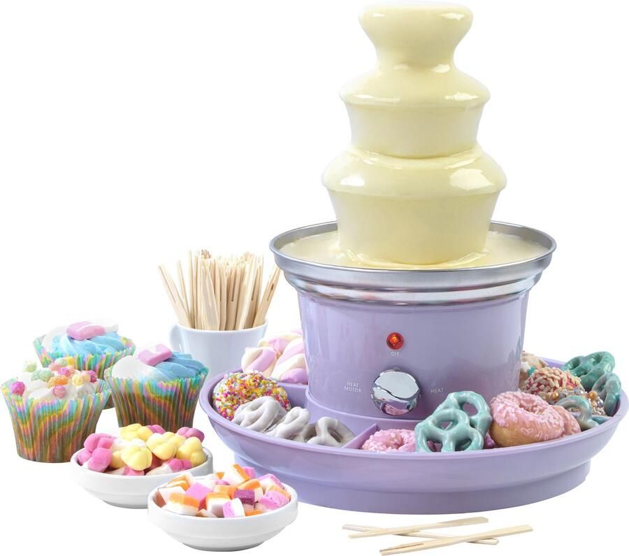 Petra chocoladefontein – elektrische fonduepan – 100 x bamboe spiesjes – 70-90 W
