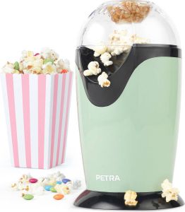 Petra Retro Popcornmachine Inclusief maatbeker Hetelucht popcorn maker Popcorn zonder olie of boter 1200W
