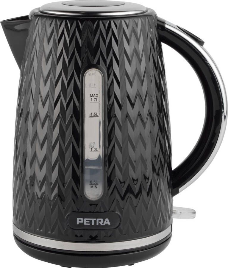 Petra Waterkoker Chevron elektrische kan 1 7 l 360° draaivoet 2200 W zwart