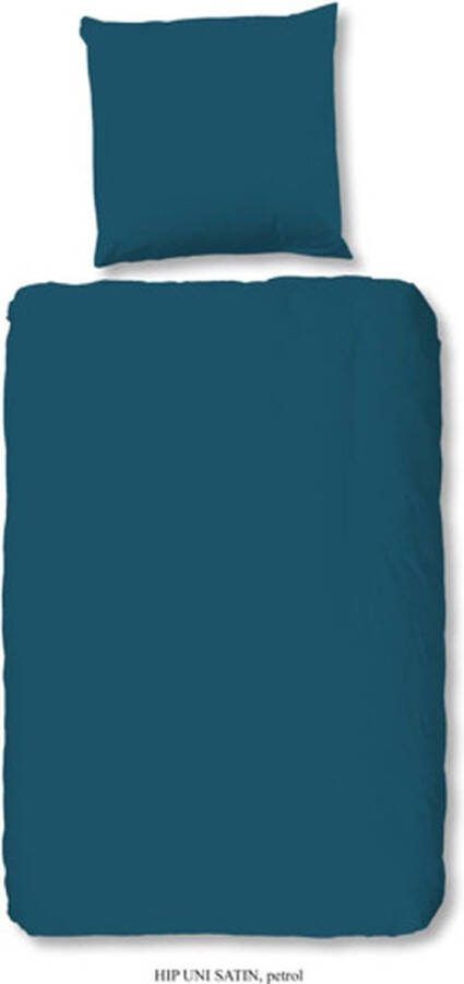 Petrol Industries HIP Uni Satin Dekbedovertrek Lits-jumeaux 240x200 220 cm + 2 kussenslopen 60x70 cm Petrol