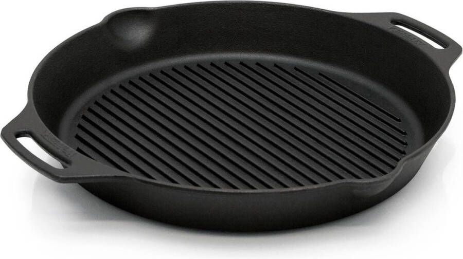 Petromax gp35h-t skillet 35 cm grillpan met handgrepen gietijzer zwart