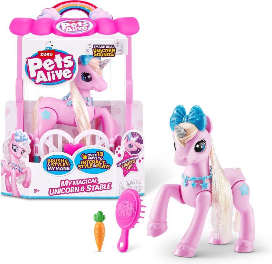 PETS ALIVE ZURU My Magical Unicorn and Stable Speelfiguur 32cm