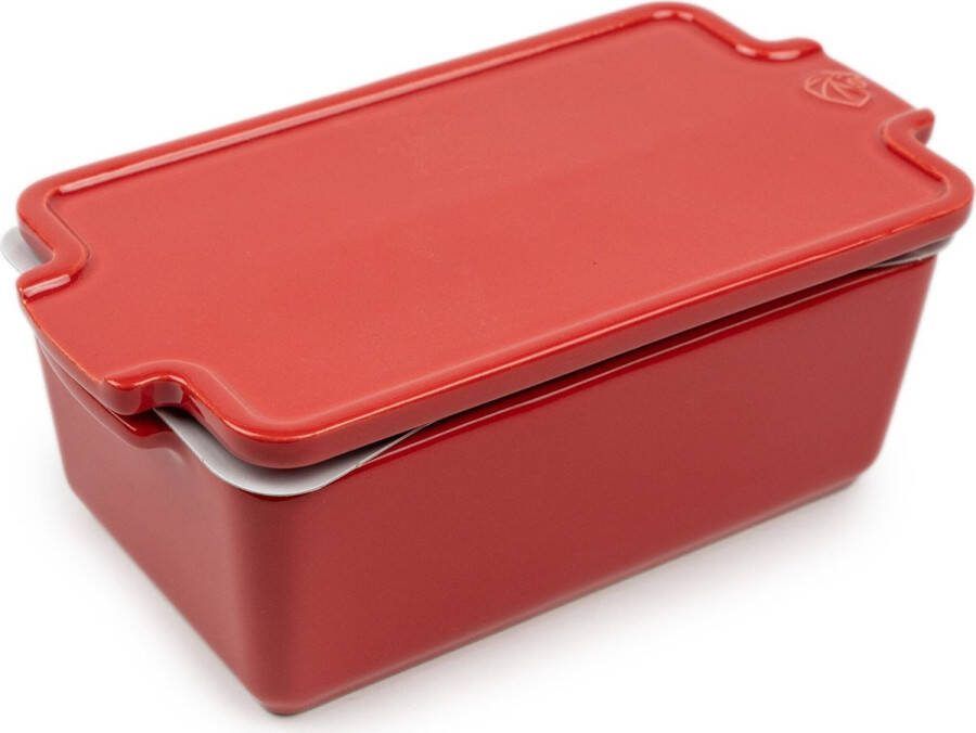 Peugeot Appolia Terrine 0 65 L Rood Met Drukdeksel Keramiek