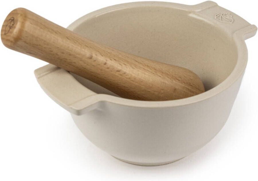 Peugeot Appolia Vijzel En Stamper 14 cm Ecru Keramiek hout