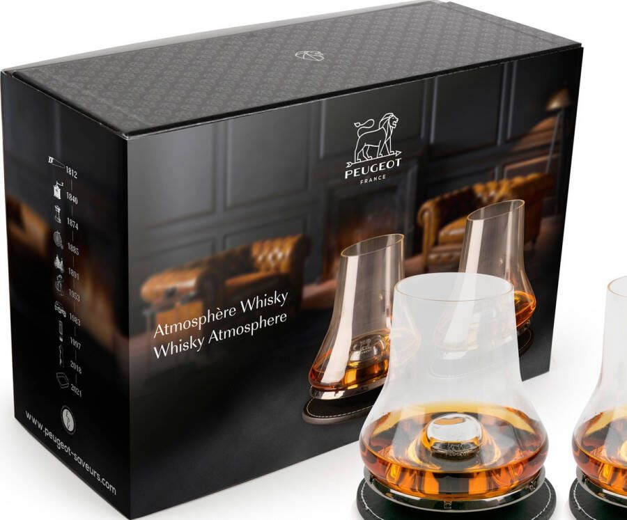 Peugeot Geschenkset Whisky Atmosphere 2 whiskyglazen en koelbasis