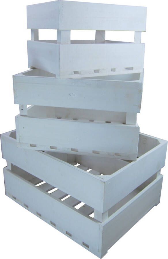 PH design Pompoenkisten set van 3- Kisten set van hout 3 stuks in set kleur wit PHdesign opbergkisten fruitkisten pompoen kerstpakket cadeaupakket -valentijn