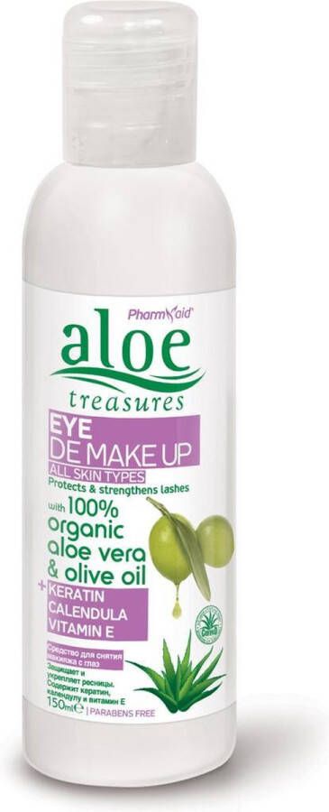 Pharmaid Aloe Treasures Beauty Eye Make Up remover Aloë Vera Calendula 150ml | Natuurlijk Goed