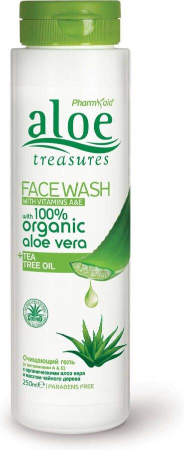 Pharmaid Aloe Treasures Face Wash Aloë Vera & Tea Tree Oil Zachte Exfoliërende Gezichtsreiniging Voor alle huidtypes