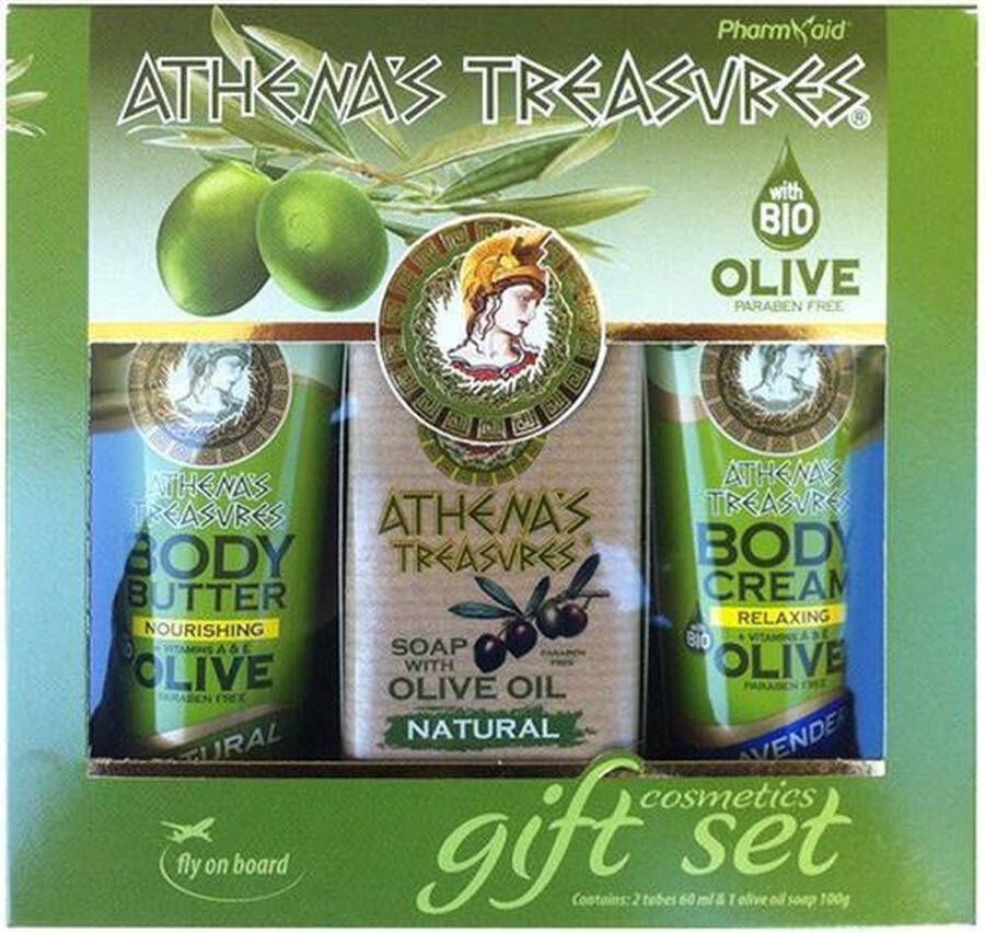 Pharmaid Athenas Treasures Cadeauset 22|Bodybutter Natural |Body Cream Lavender Olijfolie Zeep 100gr|Cadeau Skincare Giftset