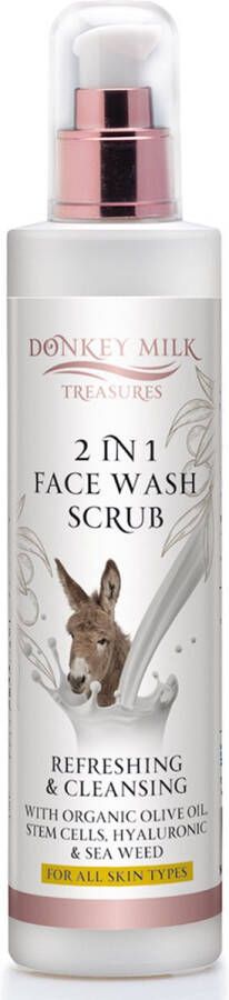 Pharmaid Donkey Milk Treasures 2 in 1 Face Wash Scrub 250ml Exfoliant Voor een Stralende Huid