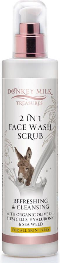 Pharmaid Donkey Milk Treasures 2 in 1 Face Wash Scrub 250ml Verfrissende Exfoliërende Reiniger voor een stralende huid