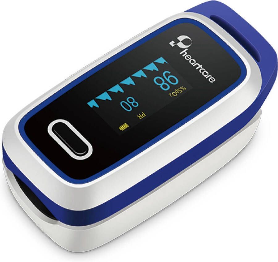 Pheartcare Saturatiemeter Zuurstofmeter met Inspectie Certificaat en Medische Kwalificatie Blauw