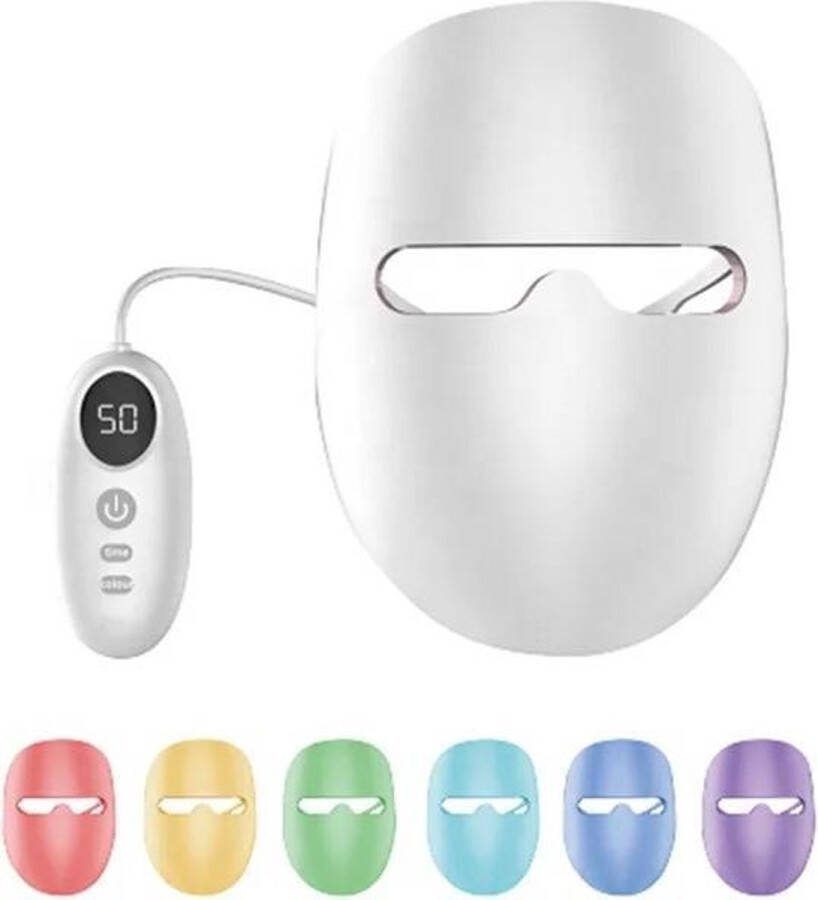 Phenitech LED Gezichtsmasker 7 Kleuren Led Masker Infra rood licht therapie Led Masker Huidverzorging Huidverjongingsapparaat Acne Skin Care Pigmentvlekken Verwijderen Facelift Apparaat Red Light Therapy