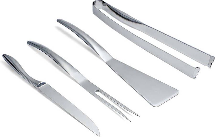 Philippi Design Philippi WAVE BBQ Set 4 stuks Edelstaal Zilver