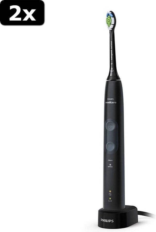 Philips 2x HX6830 44 Sonicare ProtectiveClean 4500 Sonische Elektrische Tandenborstel Zwart