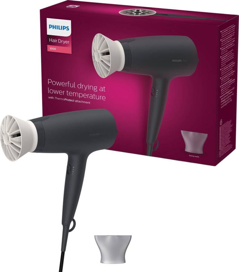 Philips Thermoprotect Hair Dryer With 3 Heat And Speed Settings.