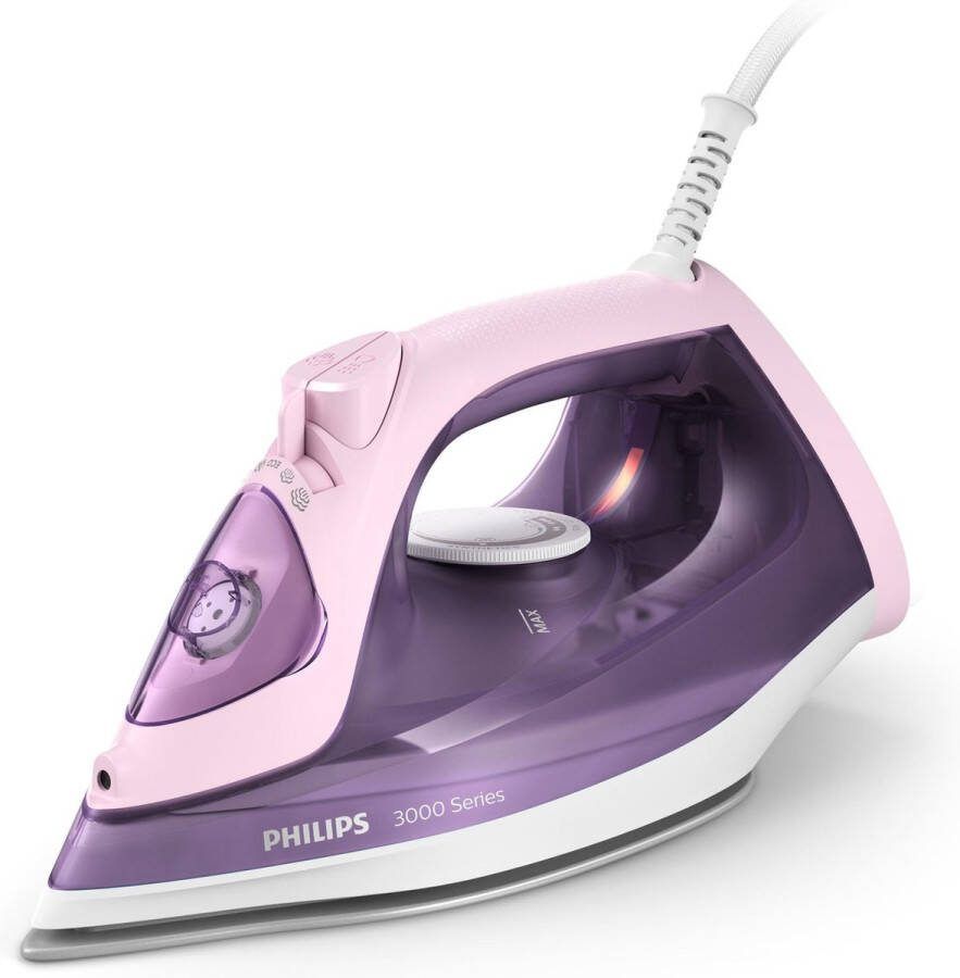 Philips 3000 series DST3020 30 strijkijzer Stoomstrijkijzer Keramische zoolplaat 2200 W Roze Paars