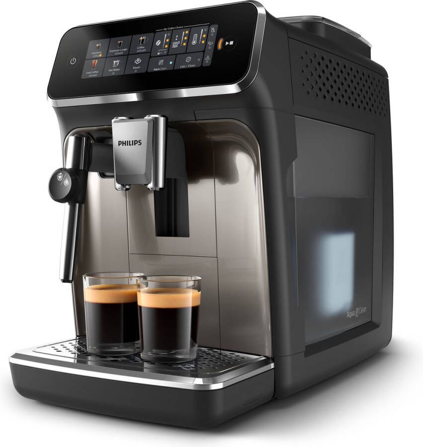 Philips 3300 Series EP3326 90 Espressomachine 4 Soorten Koffie + Heet Water Zwart Chroom + AquaClean Filter