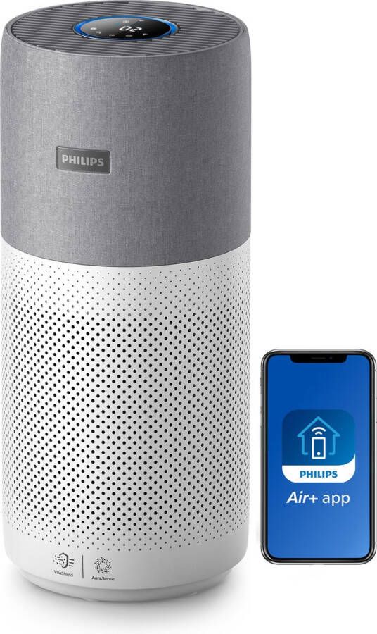 Philips 3000i Series AC3033 10 Luchtreiniger met HEPA Filter voor XL-ruimten 520 m³ u Wit Grijs App Connected