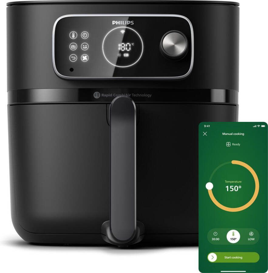 Philips Airfryer Combi Connected 7000 Series HD9875 90 8 3 liter (XXL) Heteluchtfriteuse RapidCombiAir Extra grote capaciteit