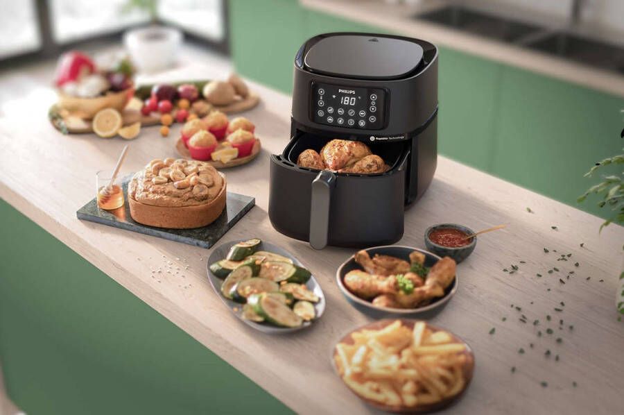 Philips Airfryer Connected Series 5000 1 4 kg touchscreen app bediening zwart (HD9285 93)