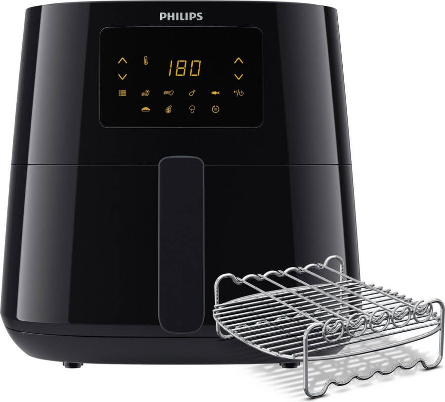 Philips Airfryer Essential 3000 Series HD9270 96 6 2 liter (XL) Heteluchtfriteuse Warmhoudfunctie 14 in 1 kookfuncties Met spiesjes & grillrooster