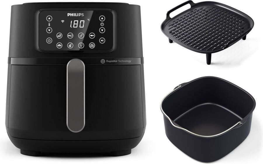 Philips Airfryer Connected 5000 Series HD9285 96 7 2 liter (XXL) Heteluchtfriteuse 16 programma's Quickclean Met bakvorm & grillplaat