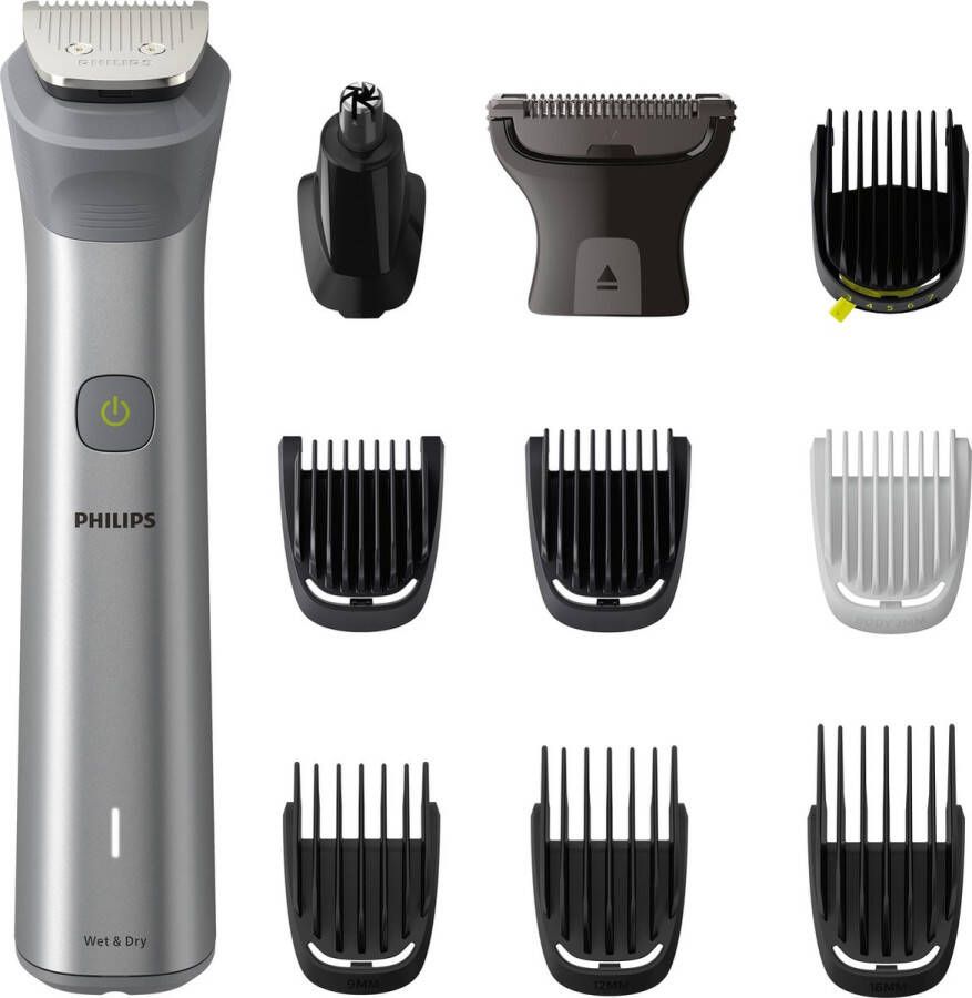 Philips All-in-One Series 5000 MG5930 15 11-in-1 Multigroom Baardtrimmer Voor baard lichaam en haar Lichtgrijs