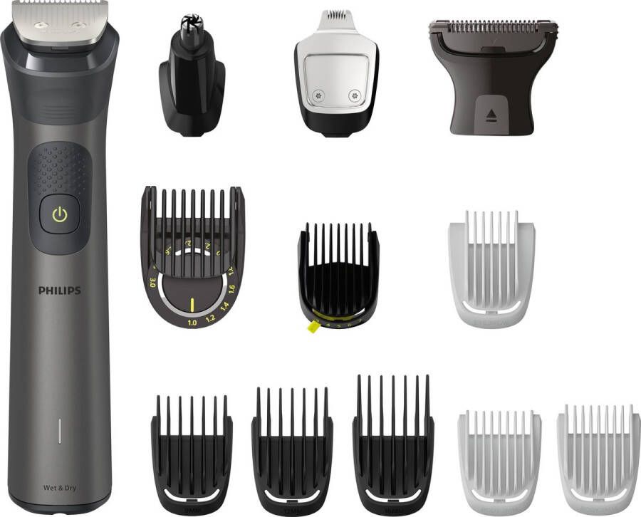 Philips All-in-One Series 7000 MG7920 15 13-in-1 Multigroom Baardtrimmer voor baard lichaam en haar Donkergrijs