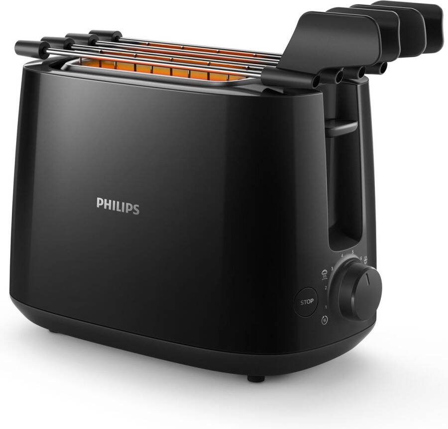 Philips Daily Collection HD2583 90 broodrooster 8 snede(n) 600 W Zwart
