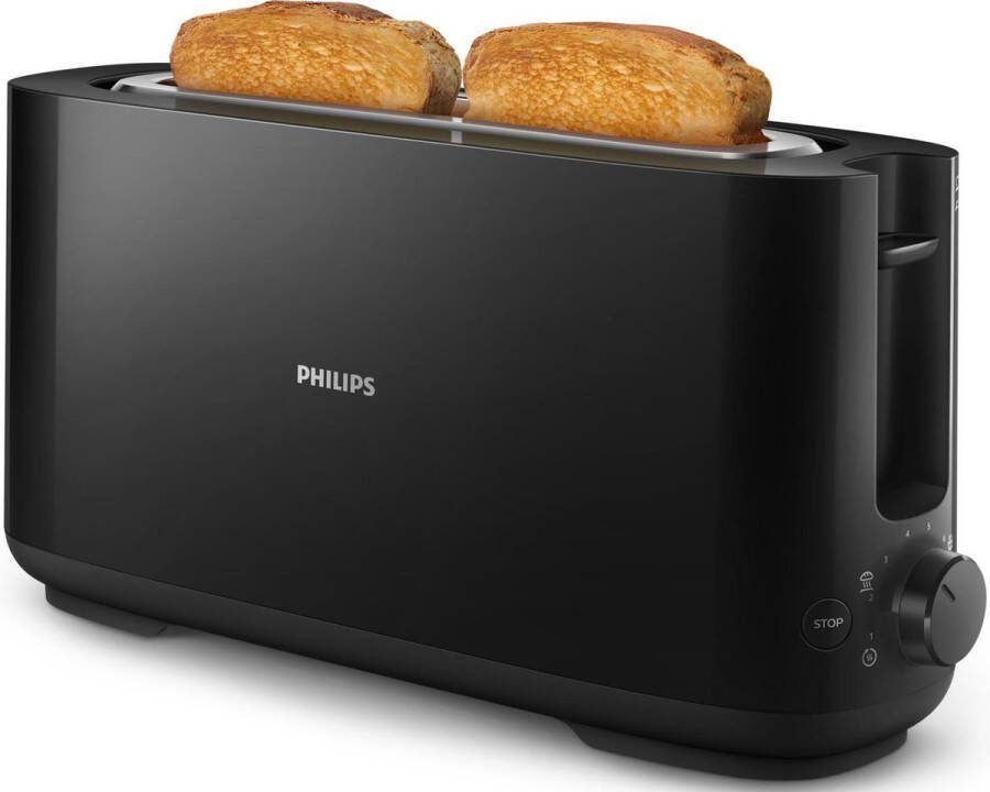 Coppens Philips Broodrooster longslot zwart Daily Collection