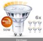 Philips energiezuinige LED Spot 50 W GU10 Dimbaar warmwit licht 6 stuks Bespaar op energiekosten - Thumbnail 1
