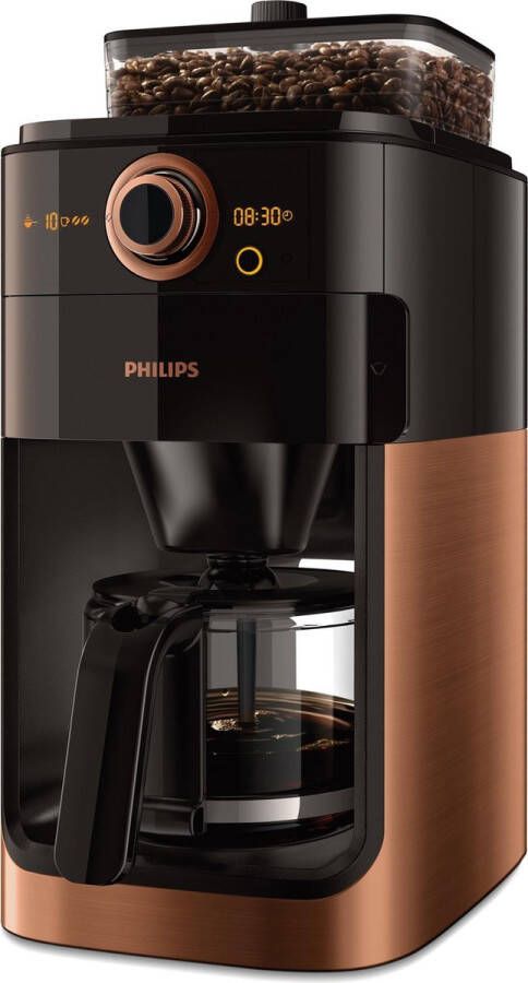 Philips koffiezetapparaat bonenmachine Grind & Brew HD7768 70 koper metaal