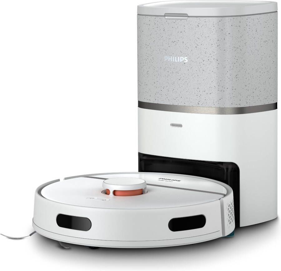 Philips HomeRun Aqua 3000 Series XU3110 02 Robotstofzuiger met Dweilfunctie Incl. Laadstation Wit Metallic App Connected