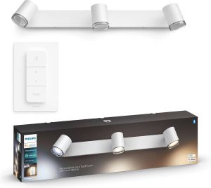 Philips Hue Adore Opbouwspot Badkamer White Ambiance GU10 Wit 3 x 5 5W Bluetooth incl. Dimmer Switch