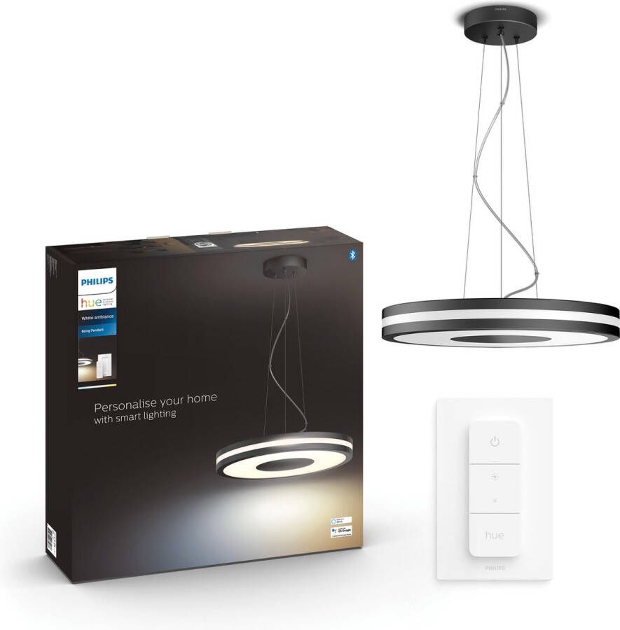 Philips Hue Being hanglamp warm tot koelwit licht zwart 1 dimmer switch