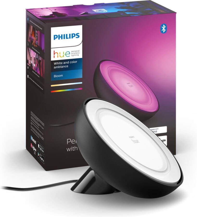 Philips Hue Bloom Tafellamp White and Color Ambiance Gëintegreerd LED Zwart 7 1W Bluetooth - Foto 3