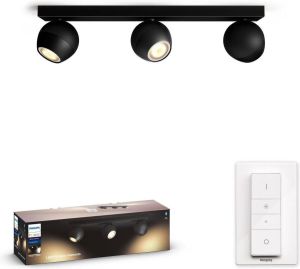Philips Hue Buckram 3-Spot Light Black- White Ambiance Bluetooth Dimmer included