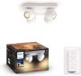Philips Hue Buckram Opbouwspot White Ambiance GU10 Wit 4 x 5 5W Bluetooth Incl. Dimmer Switch - Thumbnail 1