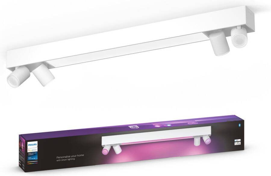 Philips Hue Centris opbouwspot wit en gekleurd licht 4-spots wit rechthoekig
