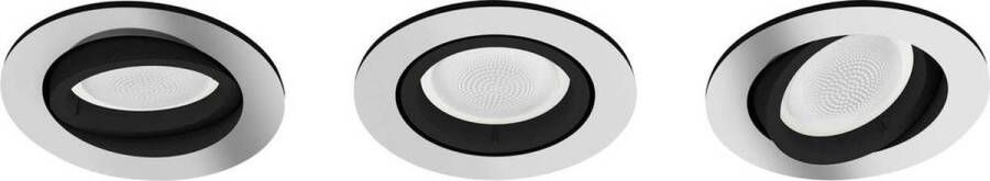 Philips Hue Centura inbouwspot White and Color Ambiance 3-pack aluminium rond Bluetooth
