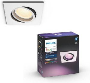 Philips Hue Centura Inbouwspot White and Color Ambiance GU10 Wit 6W Vierkant Bluetooth