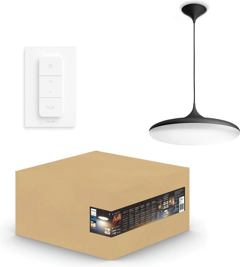 Philips Hue Cher hanglamp warm tot koelwit licht zwart 1 dimmer switch