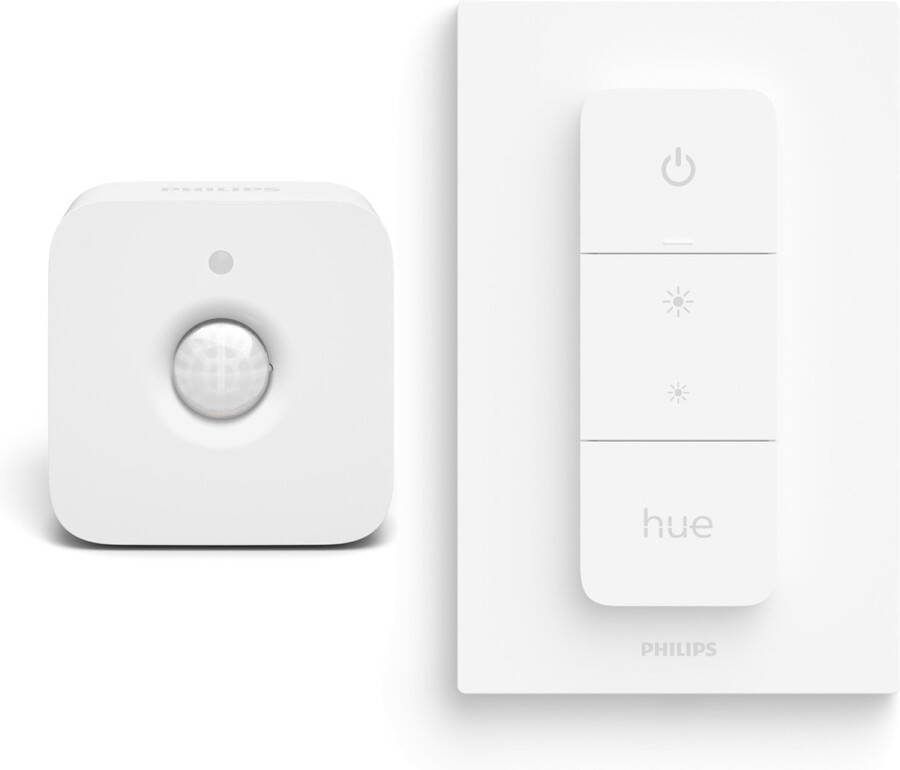 Philips Hue Combipack Hue Bewegingssensor voor Binnen en Dimmer Switch Eenvoudige Installatie