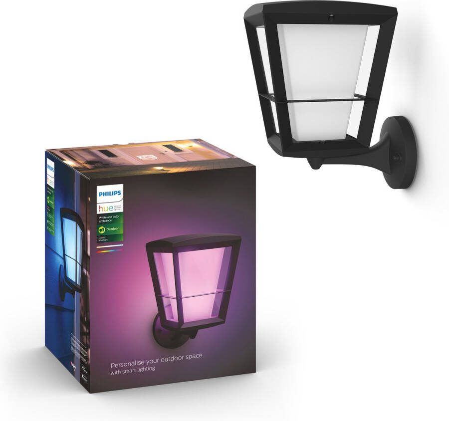 Philips Hue Outdoor Econic muurlamp zwart wit en gekleurd licht